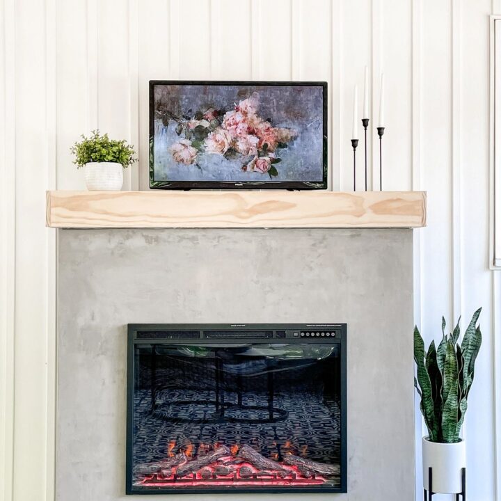 diy concrete fireplace