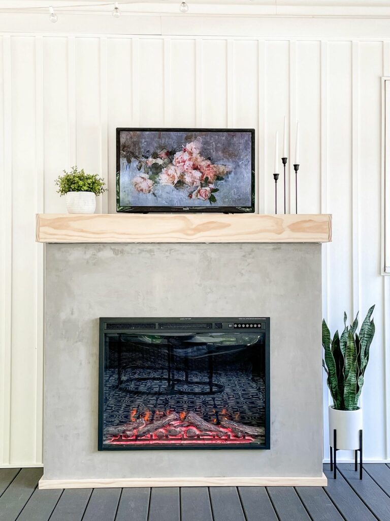 diy concrete fireplace